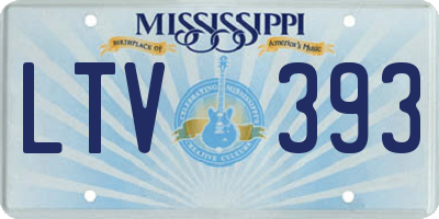 MS license plate LTV393