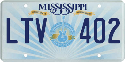MS license plate LTV402