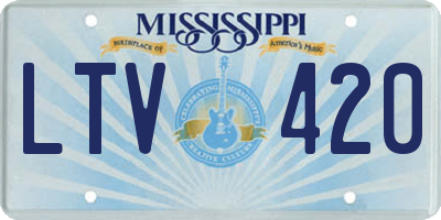 MS license plate LTV420