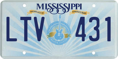 MS license plate LTV431