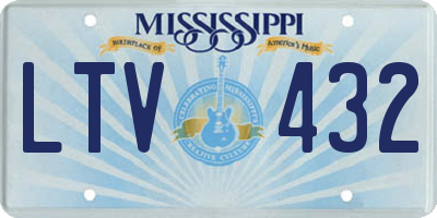 MS license plate LTV432