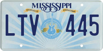 MS license plate LTV445