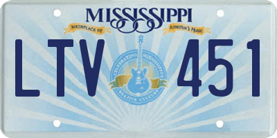 MS license plate LTV451