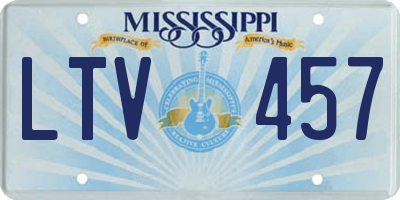MS license plate LTV457