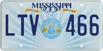 MS license plate LTV466