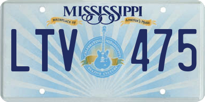 MS license plate LTV475