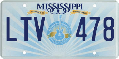 MS license plate LTV478