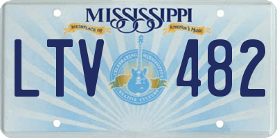 MS license plate LTV482