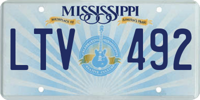 MS license plate LTV492