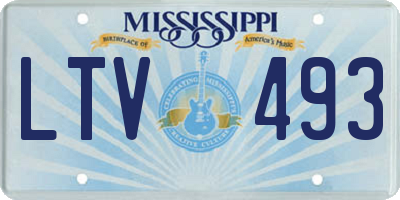 MS license plate LTV493