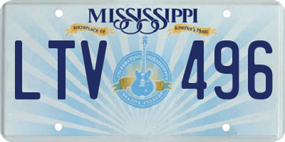 MS license plate LTV496