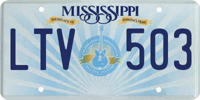 MS license plate LTV503