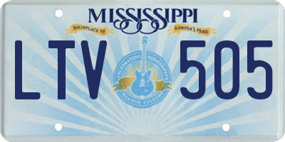 MS license plate LTV505