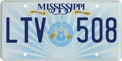 MS license plate LTV508