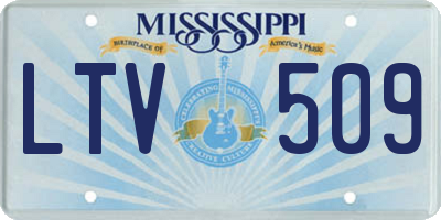 MS license plate LTV509
