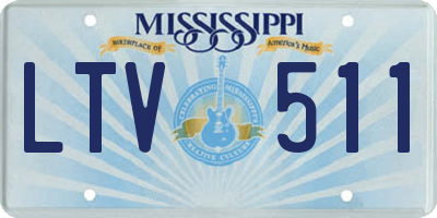 MS license plate LTV511
