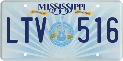 MS license plate LTV516