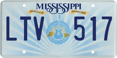 MS license plate LTV517