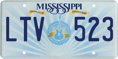 MS license plate LTV523