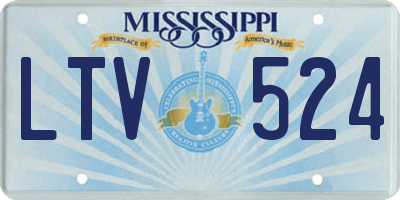 MS license plate LTV524