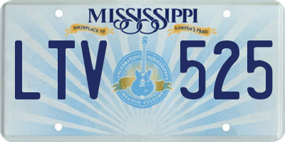 MS license plate LTV525