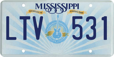 MS license plate LTV531