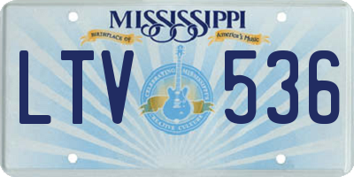 MS license plate LTV536