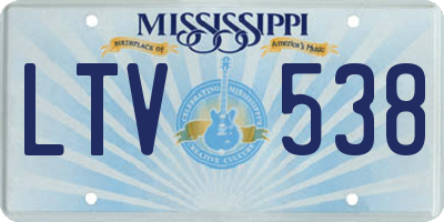 MS license plate LTV538