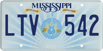 MS license plate LTV542
