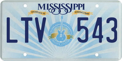 MS license plate LTV543