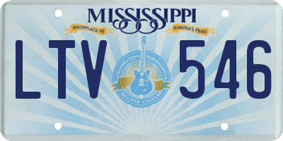 MS license plate LTV546
