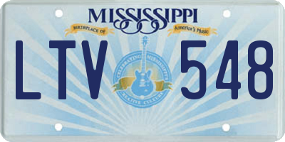 MS license plate LTV548