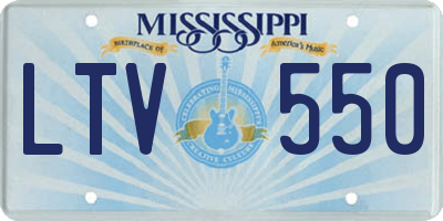 MS license plate LTV550