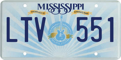 MS license plate LTV551