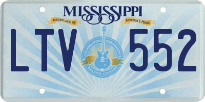 MS license plate LTV552