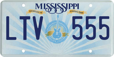 MS license plate LTV555
