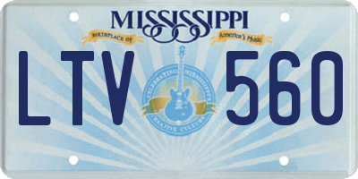MS license plate LTV560