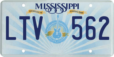MS license plate LTV562