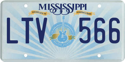 MS license plate LTV566