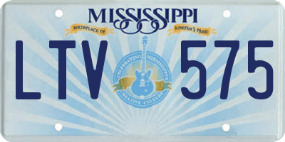 MS license plate LTV575