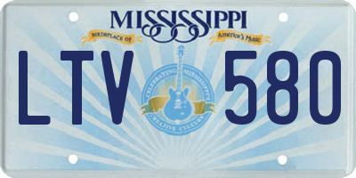 MS license plate LTV580