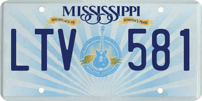 MS license plate LTV581
