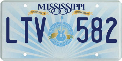 MS license plate LTV582