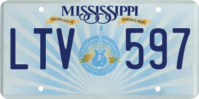 MS license plate LTV597