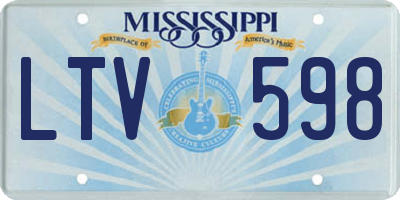 MS license plate LTV598