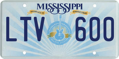 MS license plate LTV600