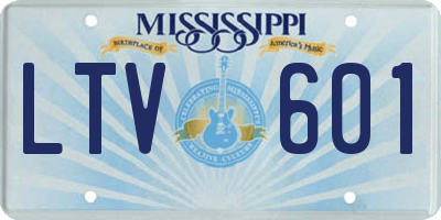 MS license plate LTV601