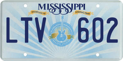 MS license plate LTV602