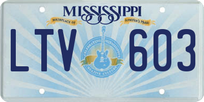 MS license plate LTV603