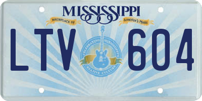 MS license plate LTV604